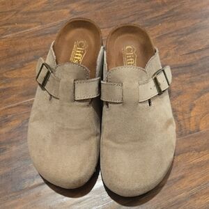 Cliffs by White Mountain Taupe Suede Slip-On Clog
